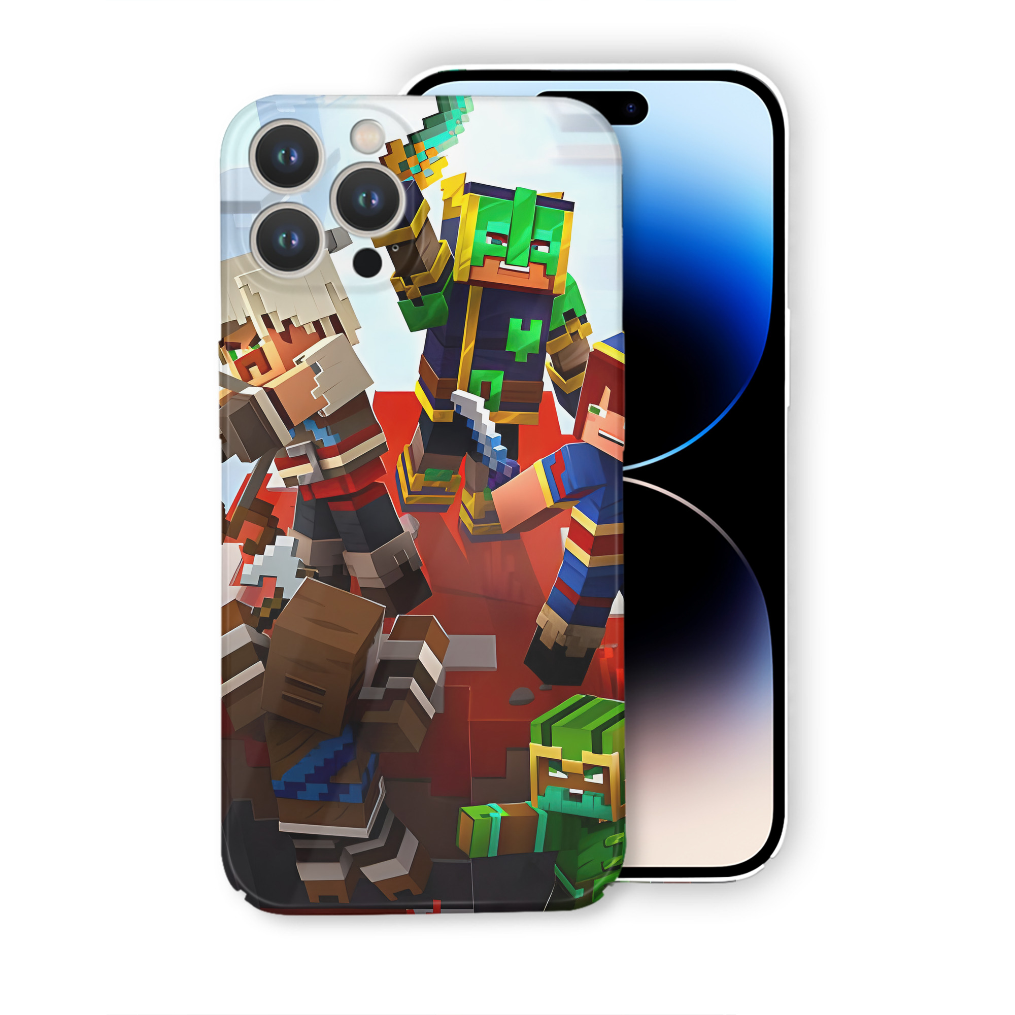 （画像用） マインクラフト ブロックの世界 Minecraft MC Block world 【iPhone 14シリーズ対応】ハードケース